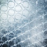 A close up of bubble wrap on the outside